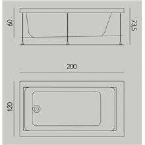 Baignoire Jazz XL encastrée sans tabliers b10