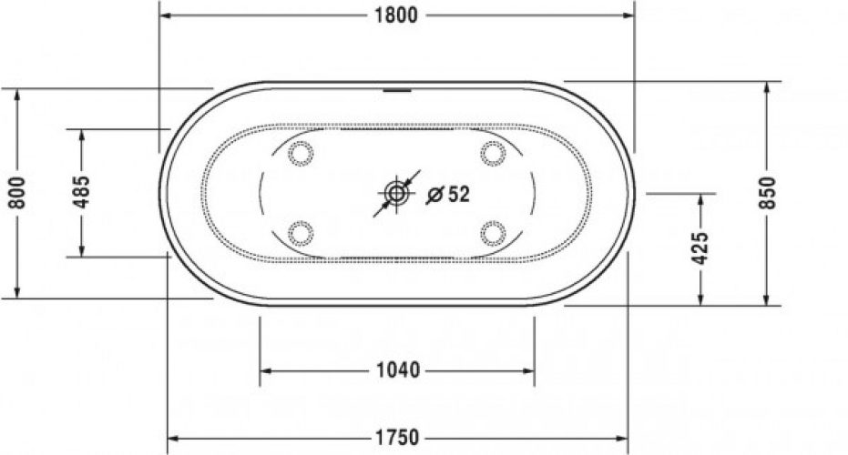 Baignoire îlot Duravit Vero Air 1850x850mm 700434000000000