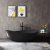 Baignoire îlot en acrylique sanitaire WAVE en noir ou noir/blanc brillant – 180 x110 x 62 cm – robinetterie en option