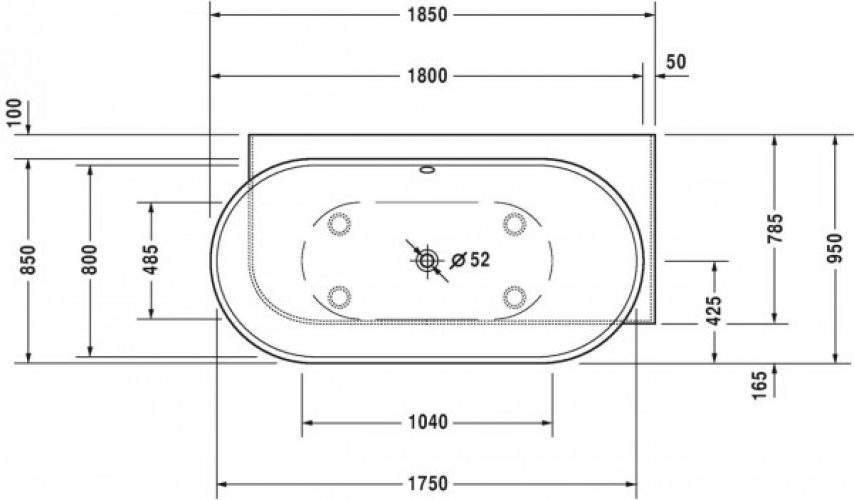 Baignoire Rectangulaire Duravit Vero Air 1800x800mm 700432000000000