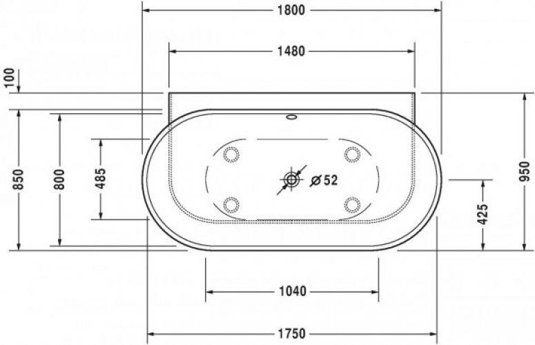 Baignoire Rectangulaire Duravit Vero Air 1800x800mm 700433000000000
