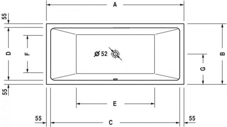 Baignoire Rectangulaire Duravit Vero Air 1800x800x480mm 700413000000000