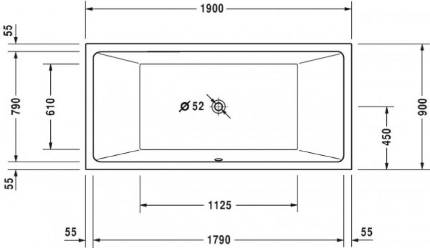 Baignoire Rectangulaire Duravit Vero Air 1900x900x480mm 700414000000000