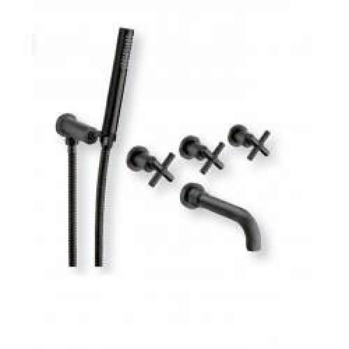 BAIN/DOUCHE EXECUTIVE ENCASTRE 2 SORTIES NOIR – CRISTINA ONDYNA BLACKMAT EV11113