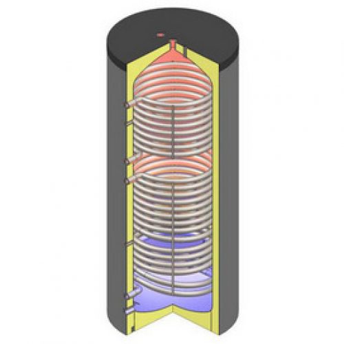 Ballon de stockage 2 serpentins 300L, Mousse PUR 50mm, Garantie 3 ans
