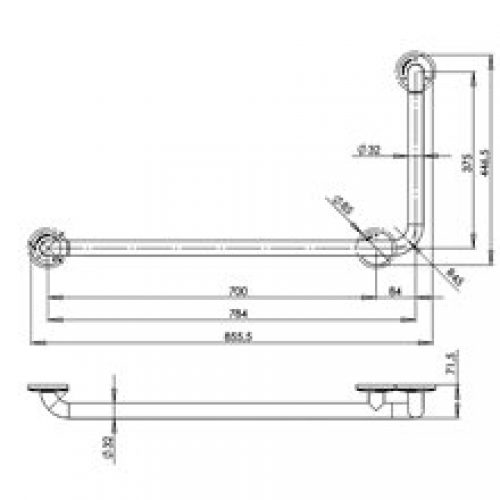 Barre 90º blanche droite Mediepoxy Mediclinics