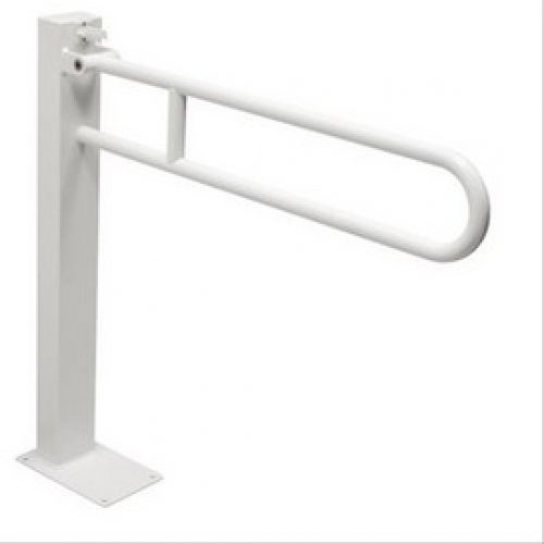 Barre appui relevable sur colonne 700mm epoxy blanc