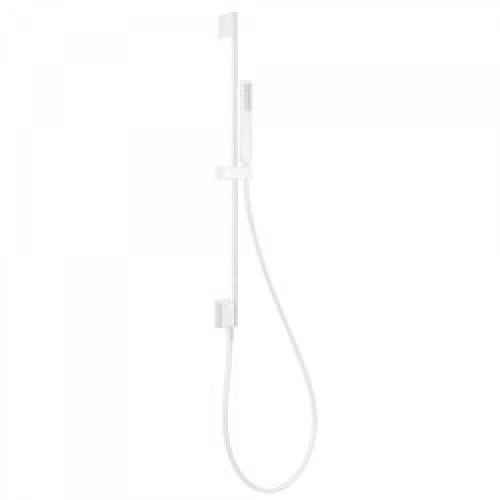 Barre coulissante avec prise d’eau au mur Ø 14 mm. Long. 760 mm. Douchette anticalcaire. Flexible. -…