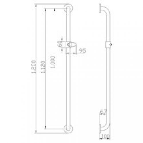 Barre d’appui droite 120cm blanche Tubocolor…