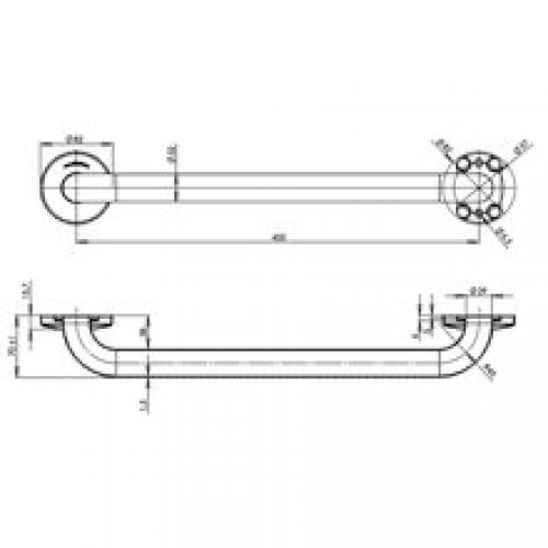 Barre d&rsquo;appui droite 53 cm satinée Medinox…