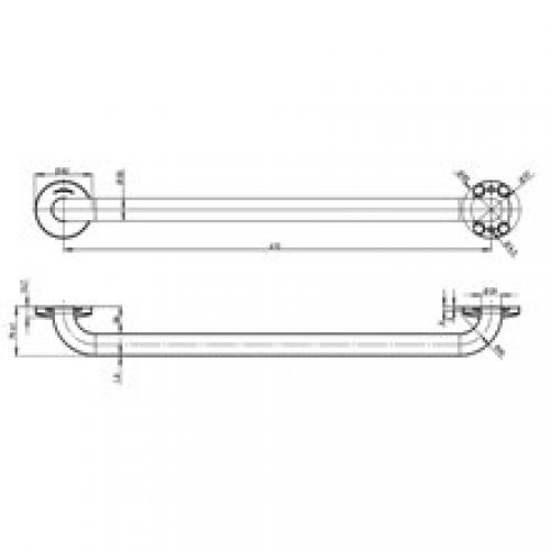 Barre d&rsquo;appui droite 69 cm satinée Medinox…