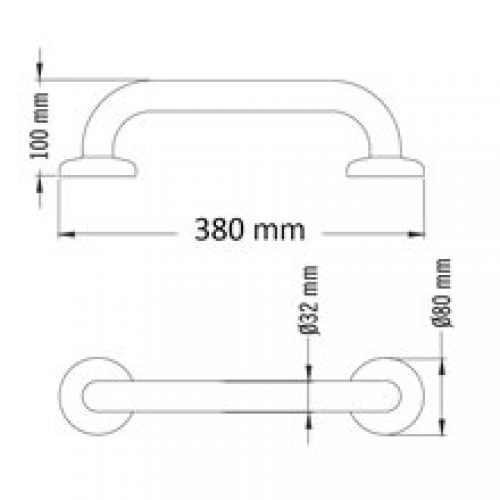 Barre d’appui droite blanche Rilsan Paint…