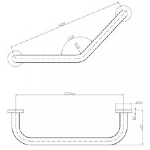 Barre d&rsquo;appui incurvée en laiton Medicrom…