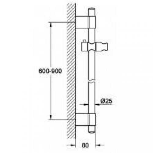 Barre de douche 90 cm Grohe Power&Soul