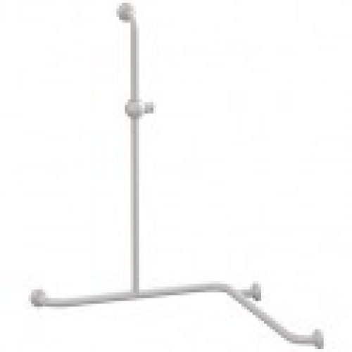 Barre de douche angle 2 murs alu époxy blanc – Pellet ASC