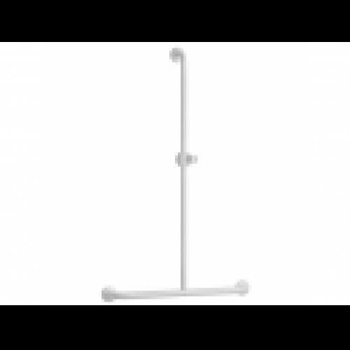 Barre de maintien en T avec support douche époxy blanc 100 x 60