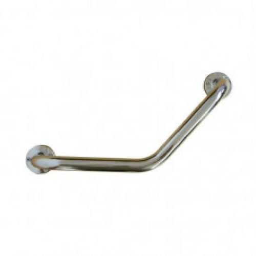 Barre de relèvement laiton chromé Ø25 – coudée 135° – 200x200mm