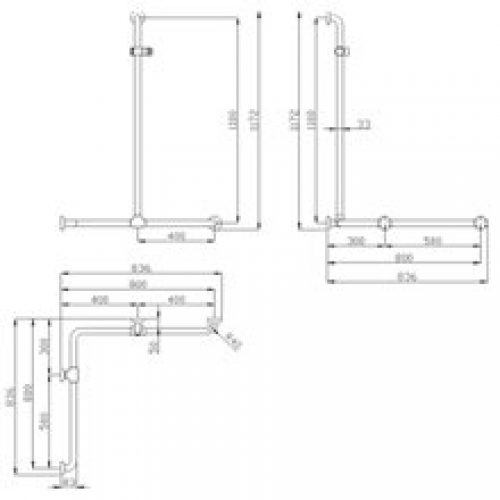 Barre douche 4 ancrages Urban People Mediclinics