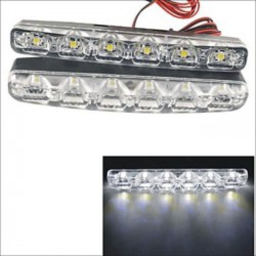 Barre Lumineuse à Led, Phares de jour, Couleur de lumière Blanc-Froid, Puissance 6W, 6 Led SMD, Tension DC 12V