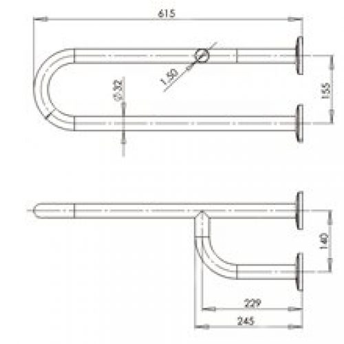 Barre murale gauche blanche Mediepoxi Mediclinics