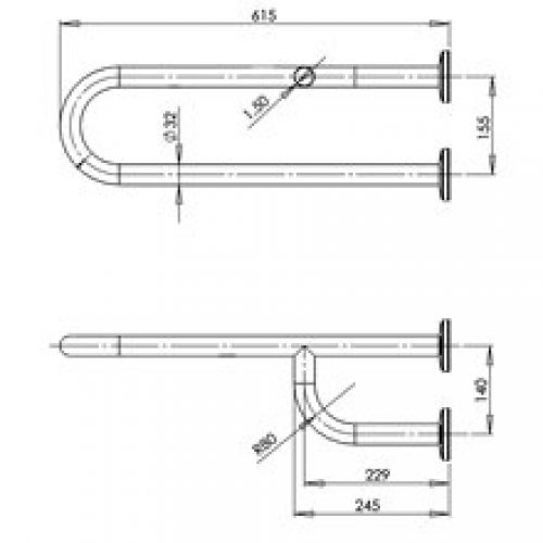 Barre murale gauche satinée Medinox Mediclinics