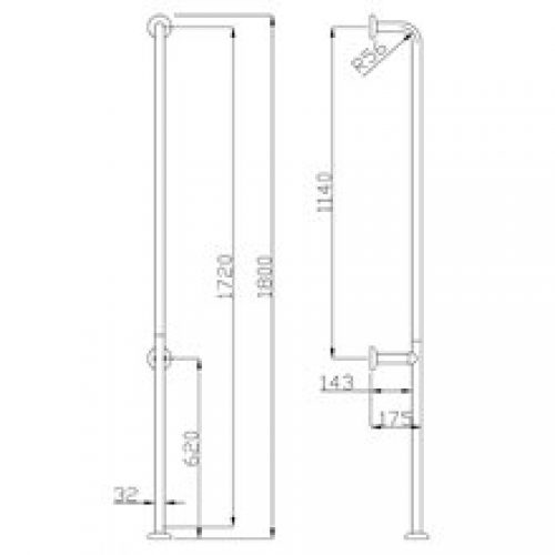 Barre murale verticale au sol Paint Mediclinics