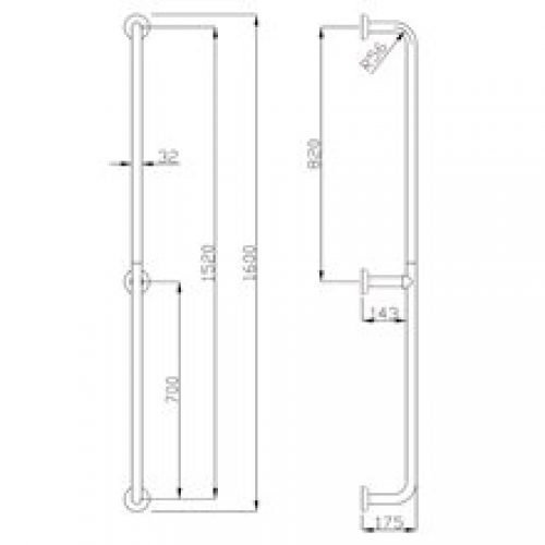 Barre murale verticale blanche Paint Mediclinics