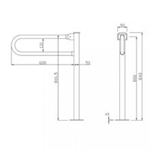 Barre rabattable colonne blanche Paint Mediclinics