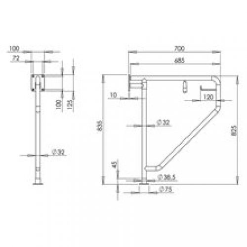 Barre rabattable horizontale Medinox Mediclinics