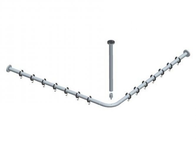 Barre Rideau de Douche Keuco Plan 900×900 mm pour douche carrée