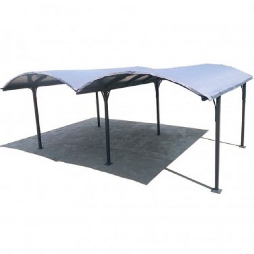 Bâche pour double carport aluminium, toit rond