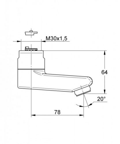 Bec coulé Grohe Eichelberg 77 mm pour robinetterie murale Chromé