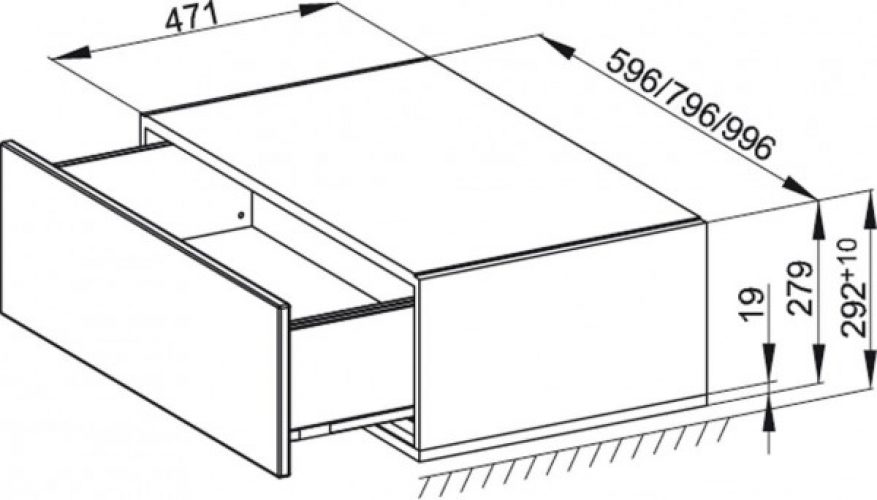 Bette Meuble bas avec socle Modules 1 tiroir (RLA1)