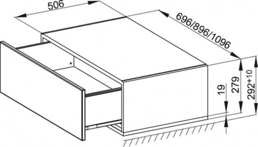 Bette Meuble bas avec socle Modules 1 tiroir (RLD1)