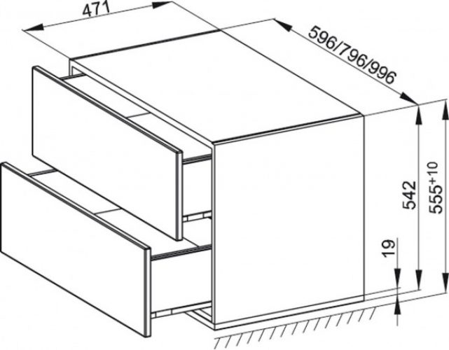 Bette Meuble bas avec socle Modules 2 tiroirs (RLE2)