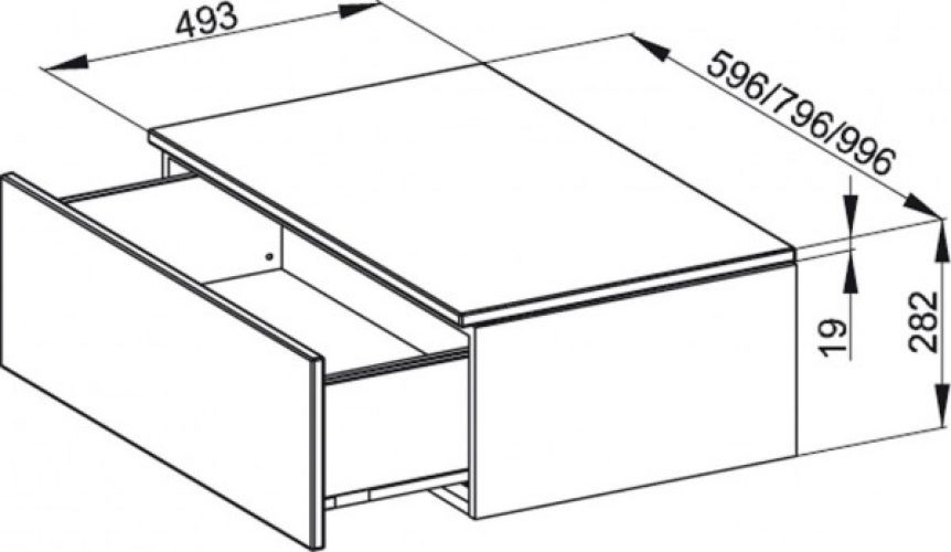 Bette Meuble suspendu latéral avec plaque de recouvrement Modules 1 tiroir (RC17)