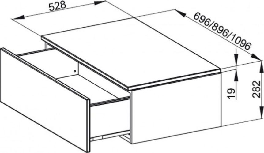 Bette Meuble suspendu latéral avec plaque de recouvrement Modules 1 tiroir (RC21)