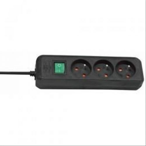 Bloc multiprises Eco-Line cordon 1,5m noir 6x2P+T avec interrupteur Brennenstuhl – BRENNENSTUHL