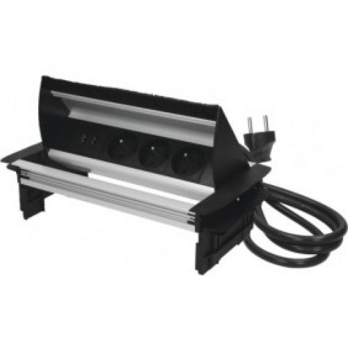 Bloc multiprises escamotable anti-poussière avec prise USB