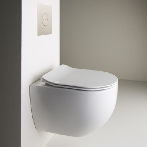 BLOC WC CIOTOLA SUSPENDU AVEC ABATTANT SOFT CLOSE  NO RIM Blanc – CRISTINA ONDYNA WCI3191