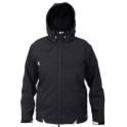Blouson à capuche amovible CARLIT softshell noir, taille XXL