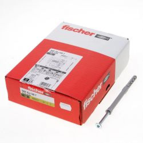 Boite De 50 Chevilles Rallongees Sxr 10X140 T Fischer 46266 Avec Vis Tete Fraisee En Acier Electrozingue
