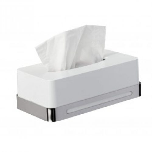 Boite à mouchoirs – Acier inox et ABS blanc – Premium