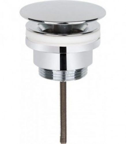 Bonde avec plaque fixe 72 mm chromée L30-45mm avec trop plein