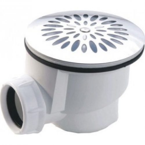 Bonde de douche à grille inox 90 mm – sortie horizontale