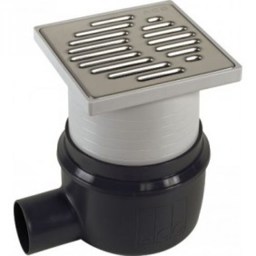 Bonde de douche à l’italienne 150 x 150 mm ajustable sortie horizontale