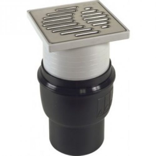 Bonde de douche à l’italienne 150 x 150 mm ajustable sortie verticale
