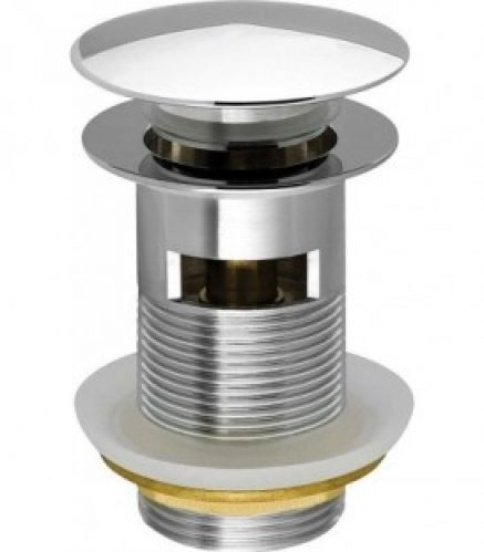 Bonde de lavabo avec trop-plein 11/4&Prime;,laiton chromé, plaque de recouvre. 64 mm