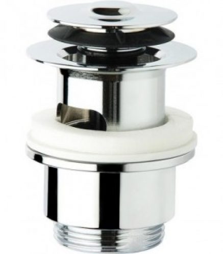 Bonde de lavabo avec trop-plein DN32 (1 1/4&Prime;) petit bouchon excen 63 mm, H 90 mm