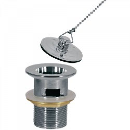 Bonde de lavabo avec trop‑plein  Bouchon en laiton avec chaînette – TRES 13474320